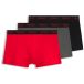 HUGO Boxershorts stone grey / knalrood / zwart