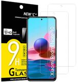 NEW'C Screen Protector voor Xiaomi Redmi Note 10, Note 10 5G, Gehard Glass Schermbeschermer Film