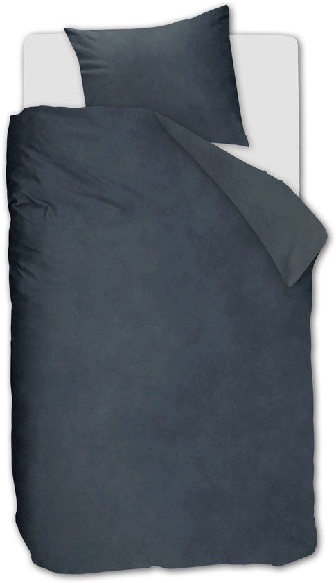 Ambiante Velvety dekbedovertrek - Eenpersoons - 140 x 200/220 cm - Blauw