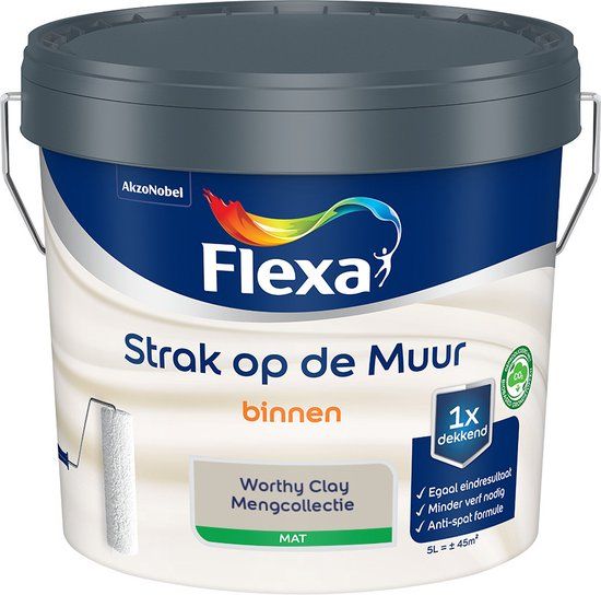 Flexa Strak op de muur Muurverf - Worthy Clay - 5 Liter