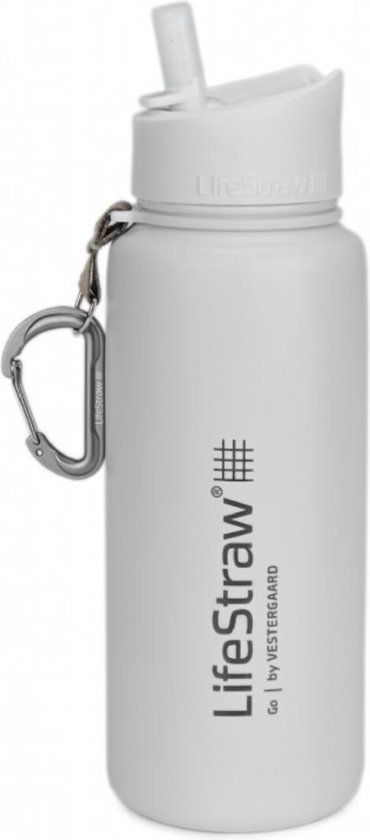 LifeStraw Stainless Steel Water Filter Bottle - 750 ml - White