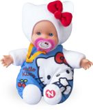 Nenuco Cute Hello Kitty, mini-poppen, 15 cm, zacht lichaam en jurk met Hello Kitty-karakter-design, gepersonaliseerde fopspeen, verzamel modellen, beroemd (NFNC2100)
