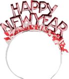 Merkloos Haarband Happy New Year rood voor volwassenen