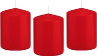 Trend Candles Bougie cylindrique/bougie tronc - 10x - rouge - 6 x 8 cm - 29 heures de combustion