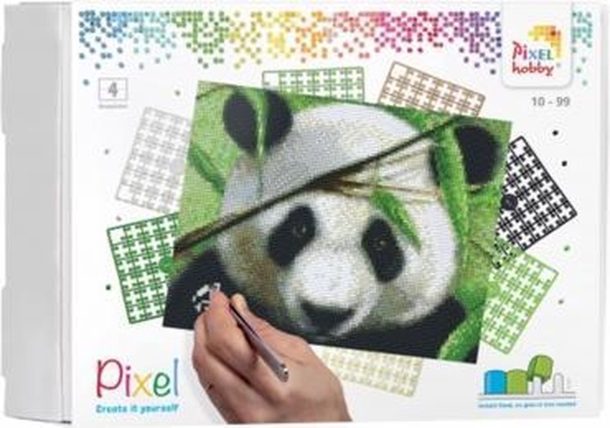 PIXELHOBBY Classic Panda 20x25 cm - Bestaat uit 4 basisplaten