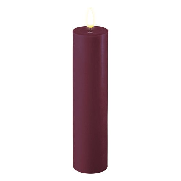 LED Candle 5 x 20 cm | Violet | 3D Flame | Deluxe HomeArt