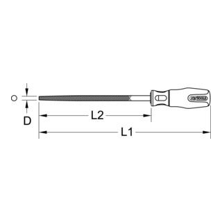 KS Tools ronde vijl, vorm F, 150mm, cut1
