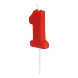 ALGON Bougie d'anniversaire, 1 an, rouge