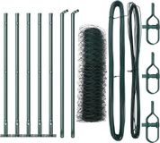 vidaXL - Hexagonal fence - with - concrete - base - 10 - x - 0.6 - m - Green - Mesh
