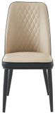 Vente-unique Set van 2 stoelen in kunstleer en metaal - Beige en antraciet - MILDURA