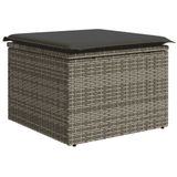 vidaXL 6-delige Loungeset met Kussens, Poly Rattan, Grijs