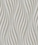 City Glow Vliesbehang Golvende Lijnen Beige Metallic 53cm x 1005cm