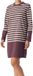 Schiesser Nachthemd Lang Dames Cacaobruin Gestreept Katoen/Polyester Maat 44