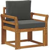 vidaXL Buitensofa Massief Acacia Hout en Polyester Naturel