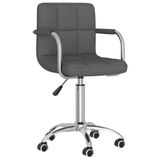 VidaXL Chaise de salle à manger pivotante tissu gris foncé
