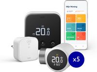 tado° Slimme Thermostaat X Bundel - Starterskit - Smart Thermostaat - incl. Matter Bridge & 5 Radiatorknoppen - Bedrade variant - Zwart/Wit