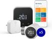 tado° Slimme Thermostaat X Bundel - Starterskit - Smart Thermostaat - incl. Matter Bridge & 5 Radiatorknoppen - Bedrade variant - Zwart/Wit