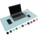 WURK Tapis de souris XXL - Cuir synthétique - Clip de câble inclus - 80 x 40 cm - Bleu clair