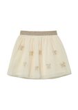 s.Oliver Rok A-lijn met pailletten en glitter, lichtbeige