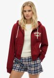 Superdry - Athletic Essentials Relaxed Crop Hoodie - Dames - Bordeaux Rood - Maat 8
