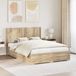 vidaXL Bedframe met opbergruimte en hoofdbord Sonoma Eiken