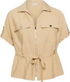 s.Oliver Curve s.Oliver Vrouwen Regular Fit Driekwart Mouw Effen Blazer/Colbert Beige Viscose