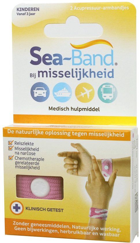 Sea Band Polsband Kinderen Roze (1 Paar)