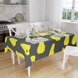 Bonamaison Tafelkleed, Anti-Mold, Sneldrogend, Waterdicht, 100% Polyester Tafellaken, Neon Geel, Rook, 140 x 160 Cm