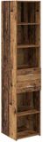 vidaXL Highboard Oud Hout 40 x 42,5 x 185 cm Bewerkt hout
