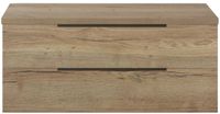BES LED Seville Seville Badmeubelset 120 cm - 2 Laden Dsu - Wastafelblad Natuur Eiken Edge Greep