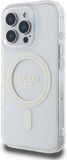 GUESS Magsafe hoesje Geschikt voor Apple iPhone 16 Pro met glittercirkel, Transparant