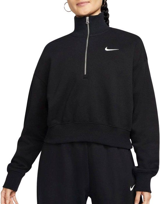 Nike Sportswear Phoenix Fleece Half Zip Sweater Dames - Zwart - Maat L