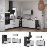 Vicco Keuken Fame-Line, Wit Landhuis/Antraciet, 340 cm zonder werkblad