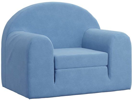 vidaXL Kinderslaapbank - zacht - pluche - blauw