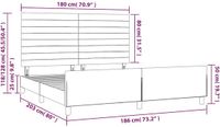 vidaXL Bedframe met hoofdeinde fluweel donkerblauw 180x200 cm