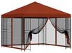 vidaXL Tuinpaviljoen met zijwanden, 3 x 3 meter, terracotta