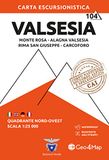 104 Fraternali Editore 104 Valsesia. Quadrante nord-ovest. Monte Rosa, Alagna Valsesia, Rima San Giuseppe, Carcoforo 1:25.000. Ediz. multilingue: Wanderkarte