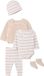 Vertbaudet 4-delige babyset jongen gemêleerd beige gestreept lange mouw ronde hals katoen acryl unisex 50