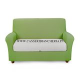 Caleffi - Bankovertrek, elastisch, melange, effen, voor 1-zits, groen