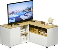Homcom TV-meubel - Spaanplaat - Wit - 90x90x45cm