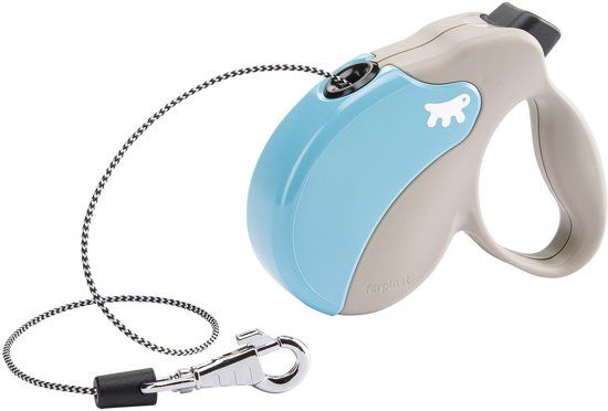 Ferplast Amigo Mini Koord Beige-Turquoi - Rolriem - 3 meter - max 12 kg