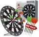 DoYourDart dartbord met 6 pijlen 41,5x41,5x1,9cm zwart/wit/rood