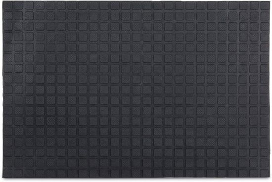 Relaxdays Deurmat rubber 60x40 schoonloopmat voetmat voetveger zwart