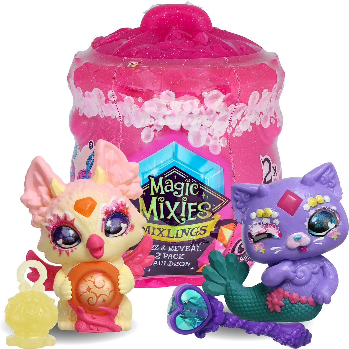 Moose Toys Magic Mixies Mixlings - Bruis & Ontdek Ketel 'Crystal Woods' 2-pack - serie 3