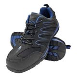 REIS BRECUADOR-OB Veiligheidsschoenen voor Dames & Heren | Werkschoenen | Nubuck Leer | EVA Zool, Olie Bestendig | OB FO SRA Categorie | ISOEN20347 | Zwart-Blauw | Maat 36