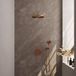 Brauer Copper Carving Thermostatische Regendoucheset Inbouw - Hoofddouche 30 cm - Gebogen Wandarm - 3 Weg - Handdouche Rond 3 Standen - Doucheslang