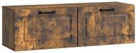 Support mural meuble TV chêne fumé 98 x 31 x 30 cm bois transformé