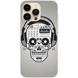 Apple iPhone 14 Pro Max Siliconen hoesje - ontwerp skull music