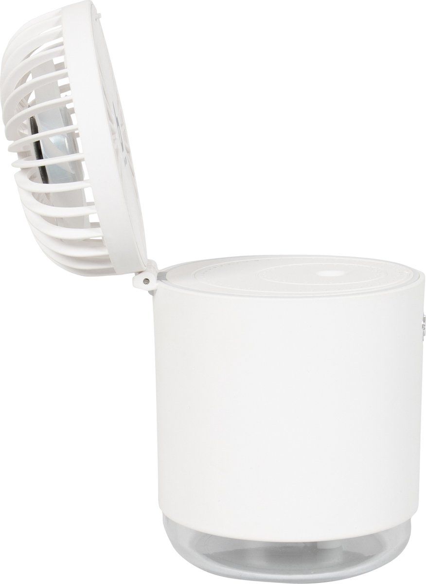 Bo-Camp Ventilator - Met luchtbevochtiger - Oplaadbaar - Wit