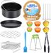 Unyqoos XXL Airfryer Accessoireset, 8 inch - 11-delig + 50 vellen bakpapier